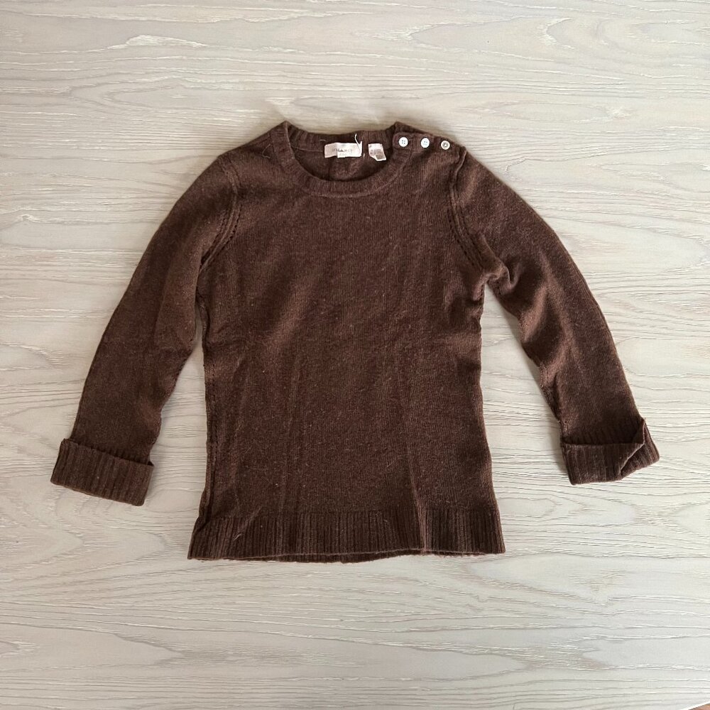 INHABIT Women's Cashmere Brown Sweater, Size Small in Great Condition